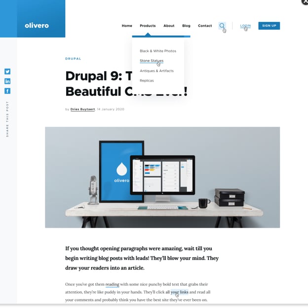 New modern Drupal interface with responsive design