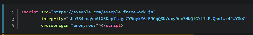 code sample showing subsource integrity usage