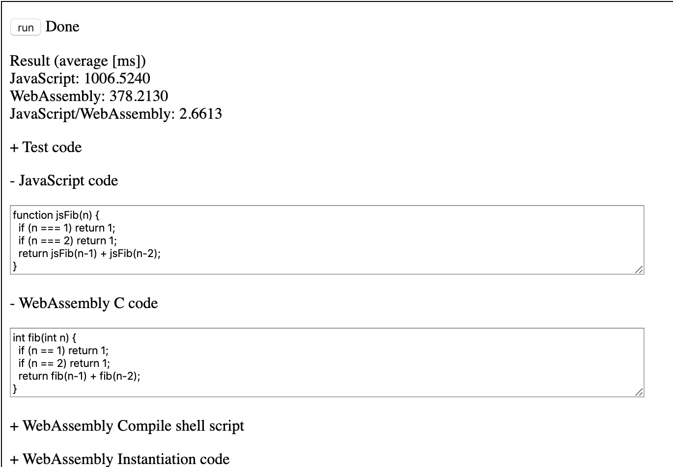 code snippet showing web assembly code