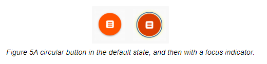 Example of circular button with focus indicator